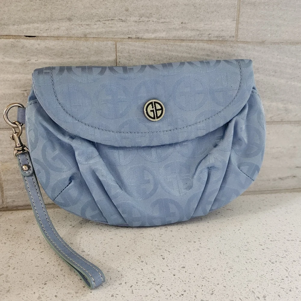 Gianni Bernini bag mini blue wristlet multi pockets - Picture 1 of 7